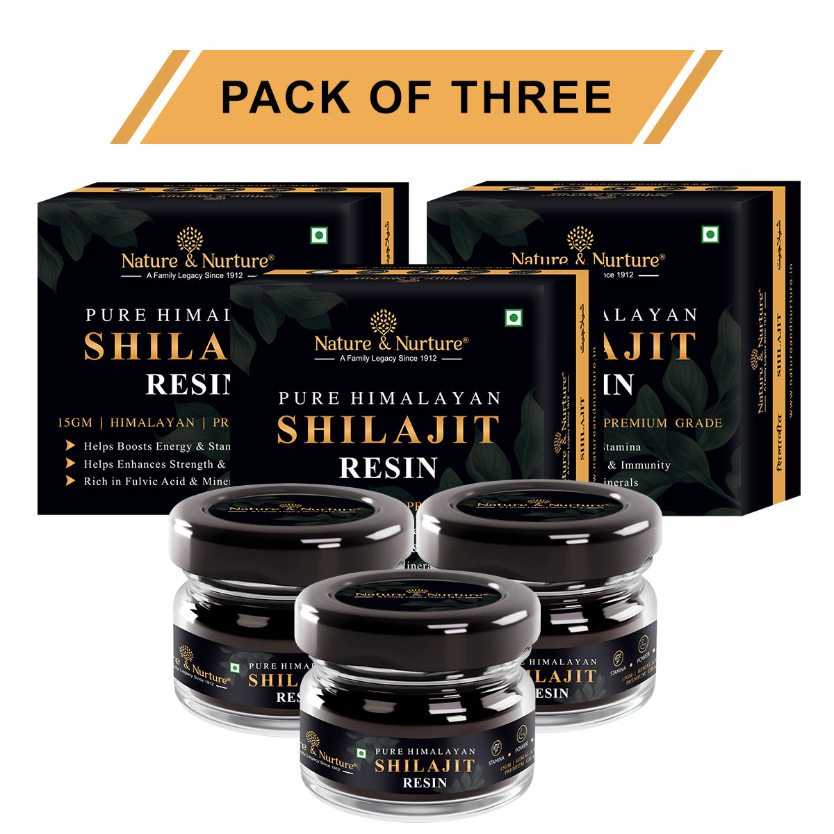 PURE HIMALAYAN SHILAJIT RESIN -15 GM (PACK OF 3)